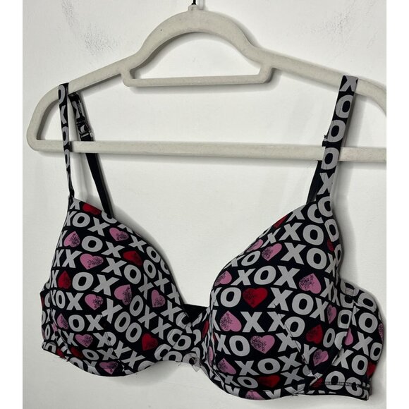 Cacique 42DD Plus Size XOXO Heart Print Padded Bra - Picture 4 of 13
